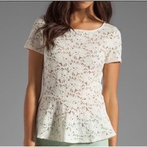 Velvet by Graham and Spencer Peplum Lace Top